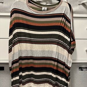 Agnes & Dora Multicolor Striped Short Sleeve Top